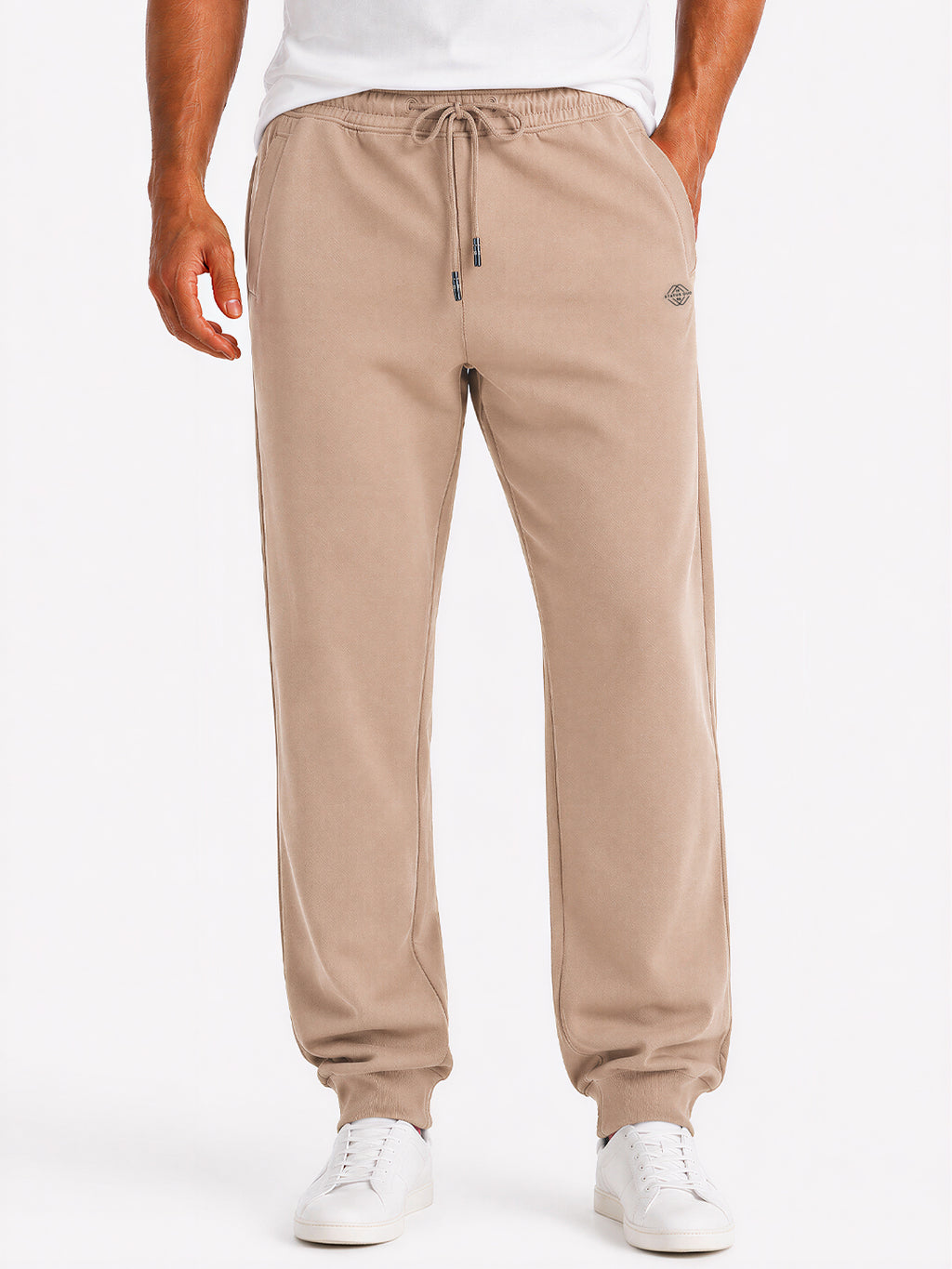 Solid Regular Fit Fleece Jogger with Drawstring Waist