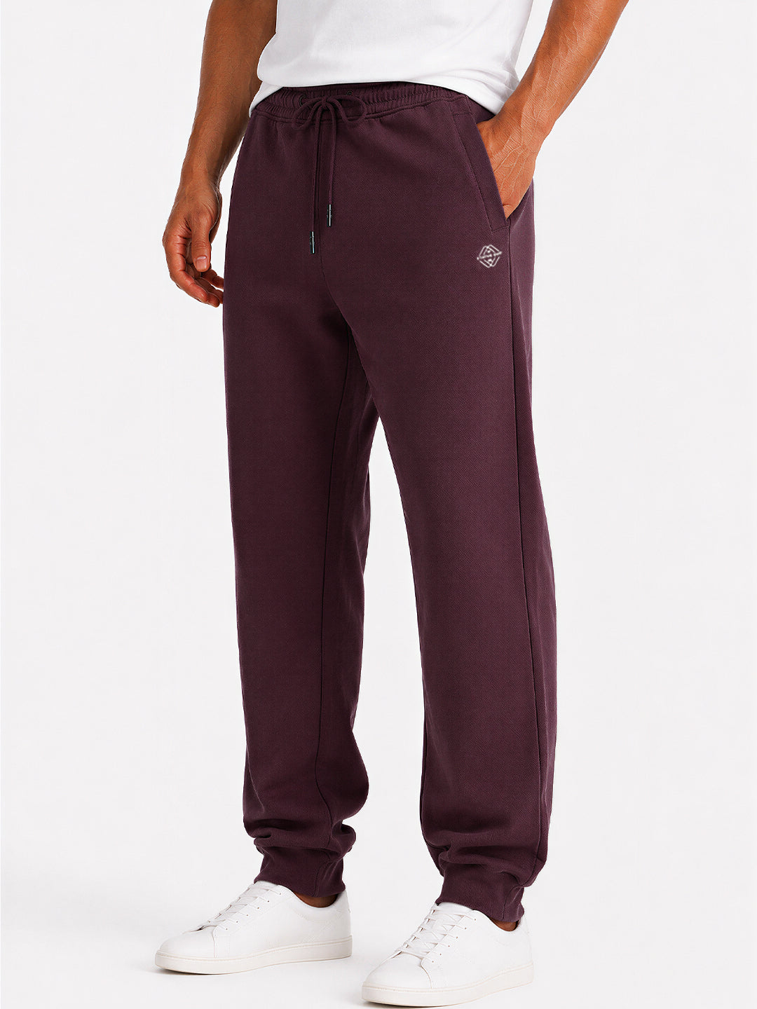 Solid Regular Fit Fleece Jogger with Drawstring Waist