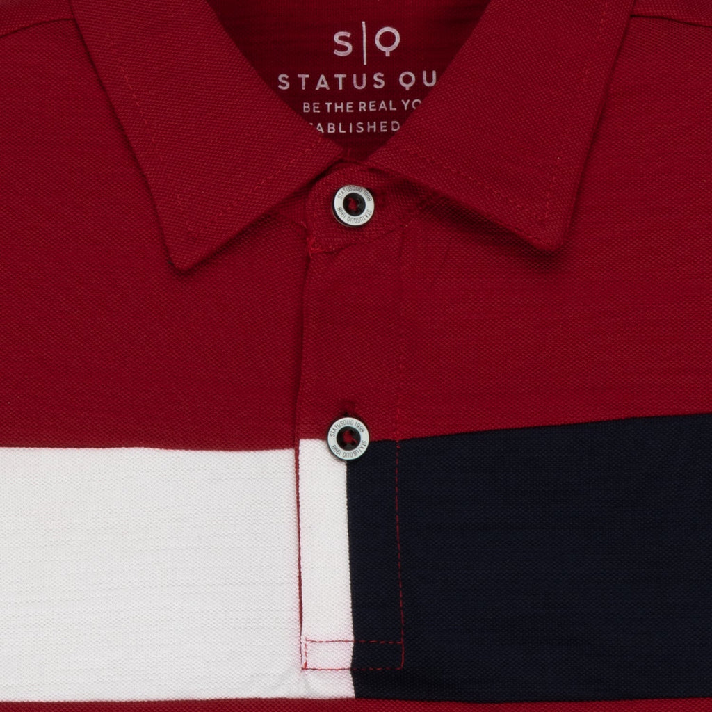 Boys Colourblock Polo T-shirt