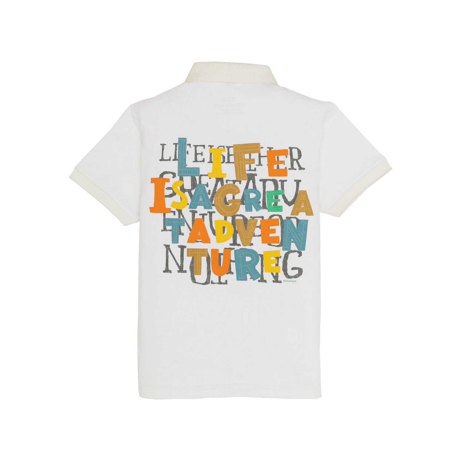 Boys Front & Back Printed Polo T-Shirt