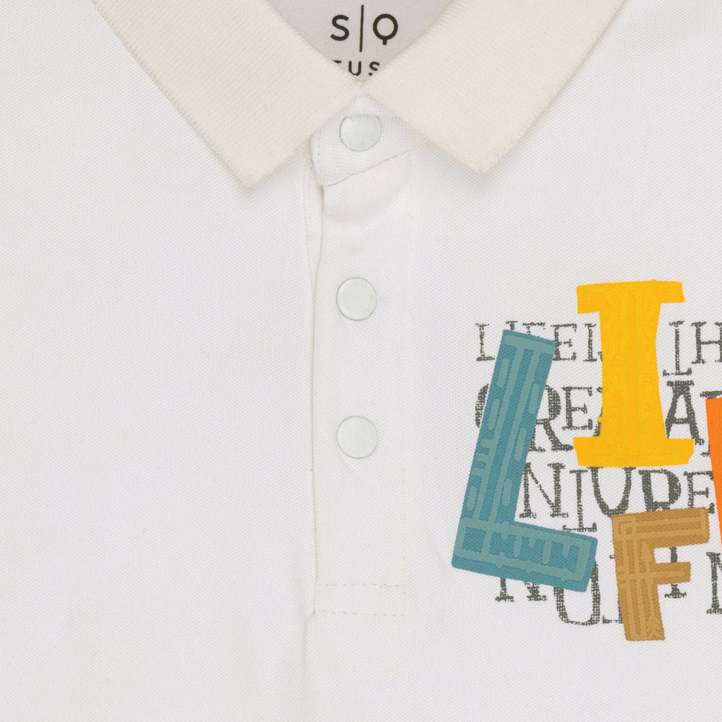 Boys Front & Back Printed Polo T-Shirt