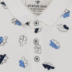 Boys All-Over Tropical Printed Half Sleeves Regular Fit Polo T-Shirt