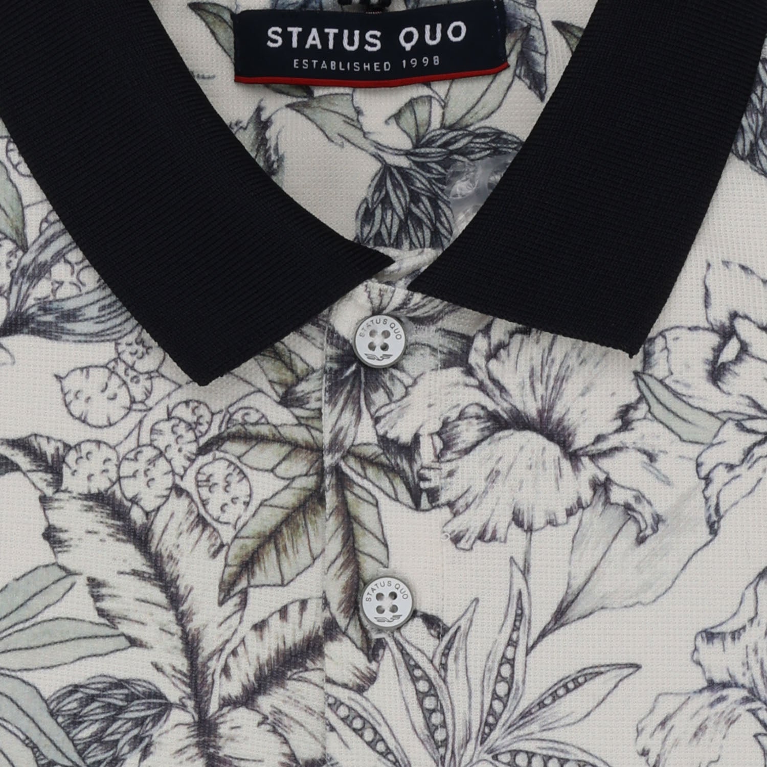 Status Quo Boys All-Over Floral Printed Polo Collar Tshirt