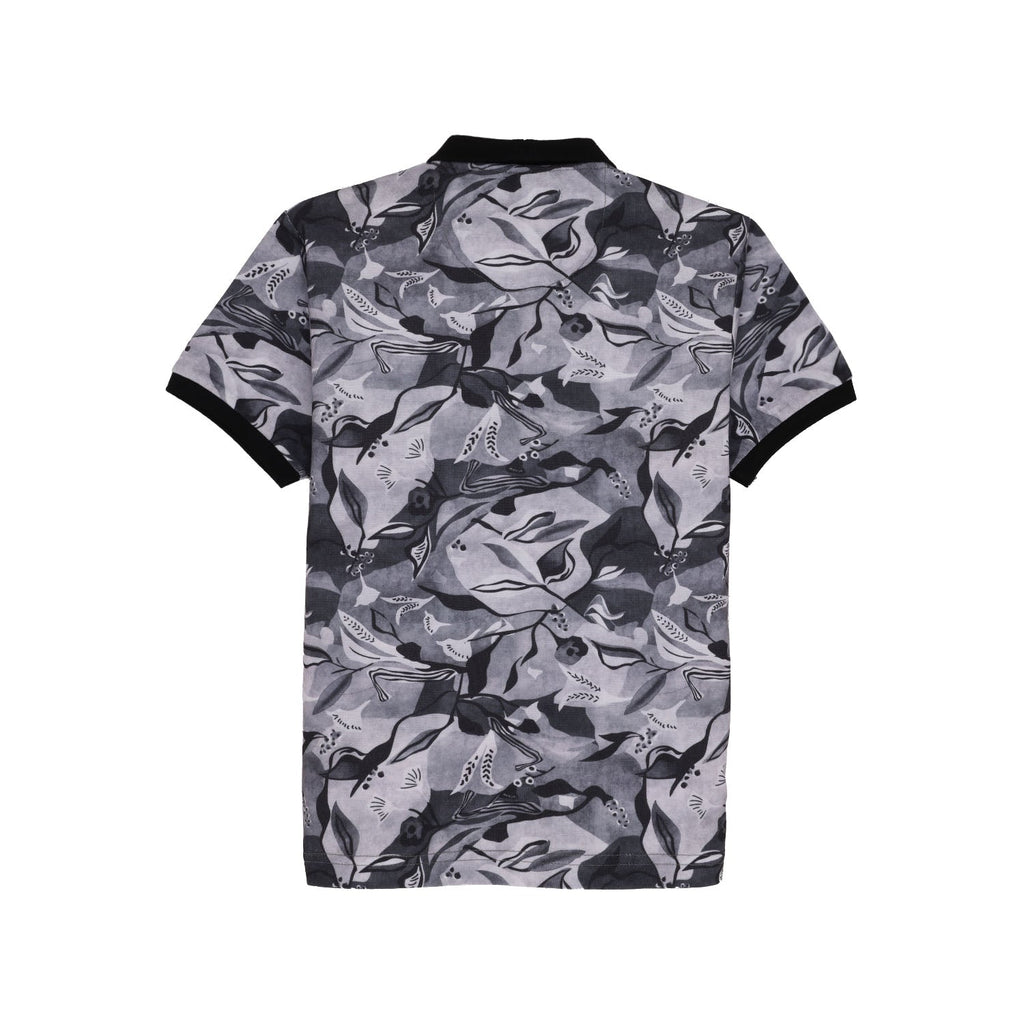 Status Quo Boys All-Over Abstract Printed Polo Collar Tshirt