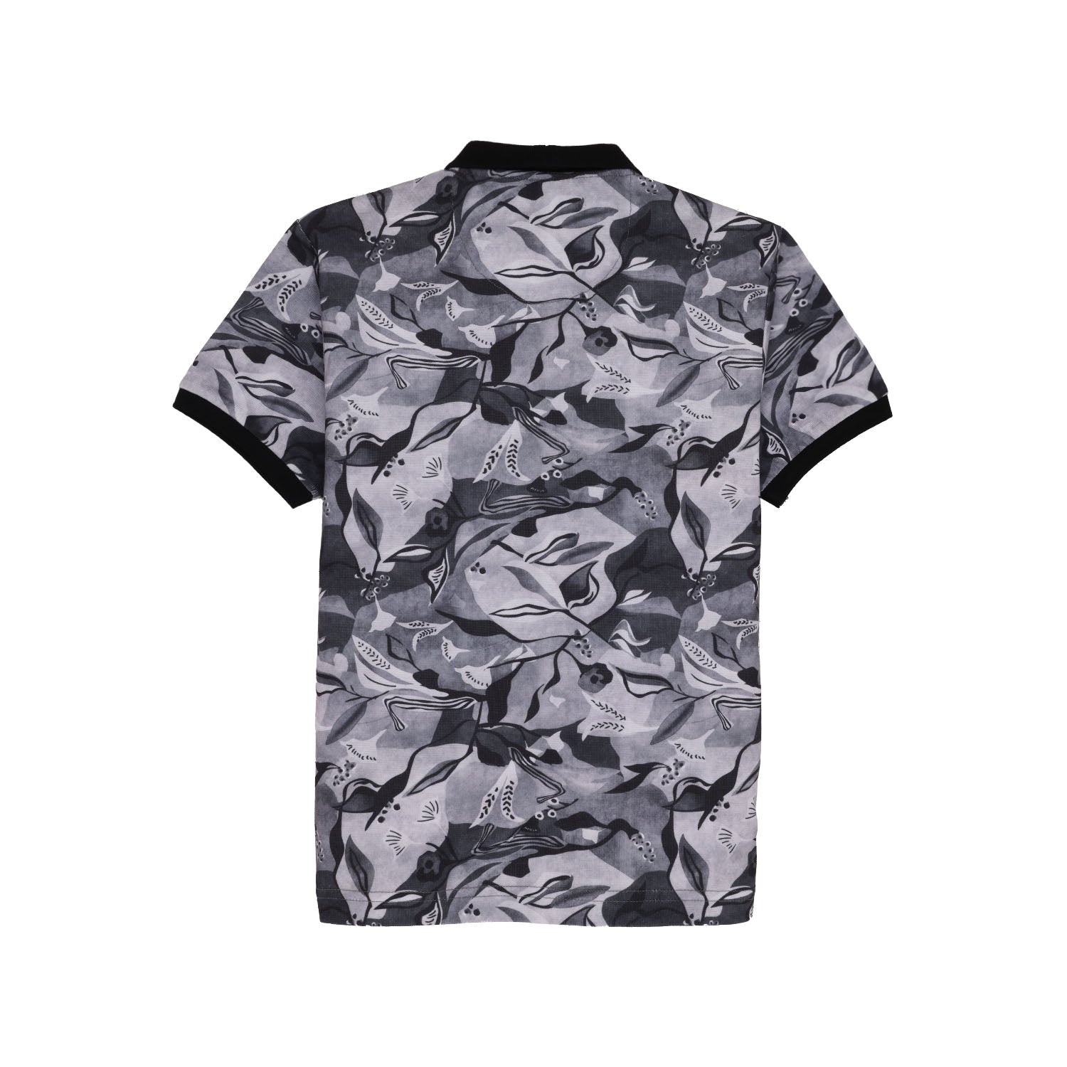 Status Quo Boys All-Over Abstract Printed Polo Collar Tshirt