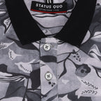 Status Quo Boys All-Over Abstract Printed Polo Collar Tshirt