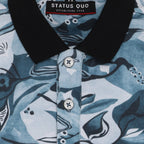 Boys All-Over Abstract Printed Polo Collar Tshirt