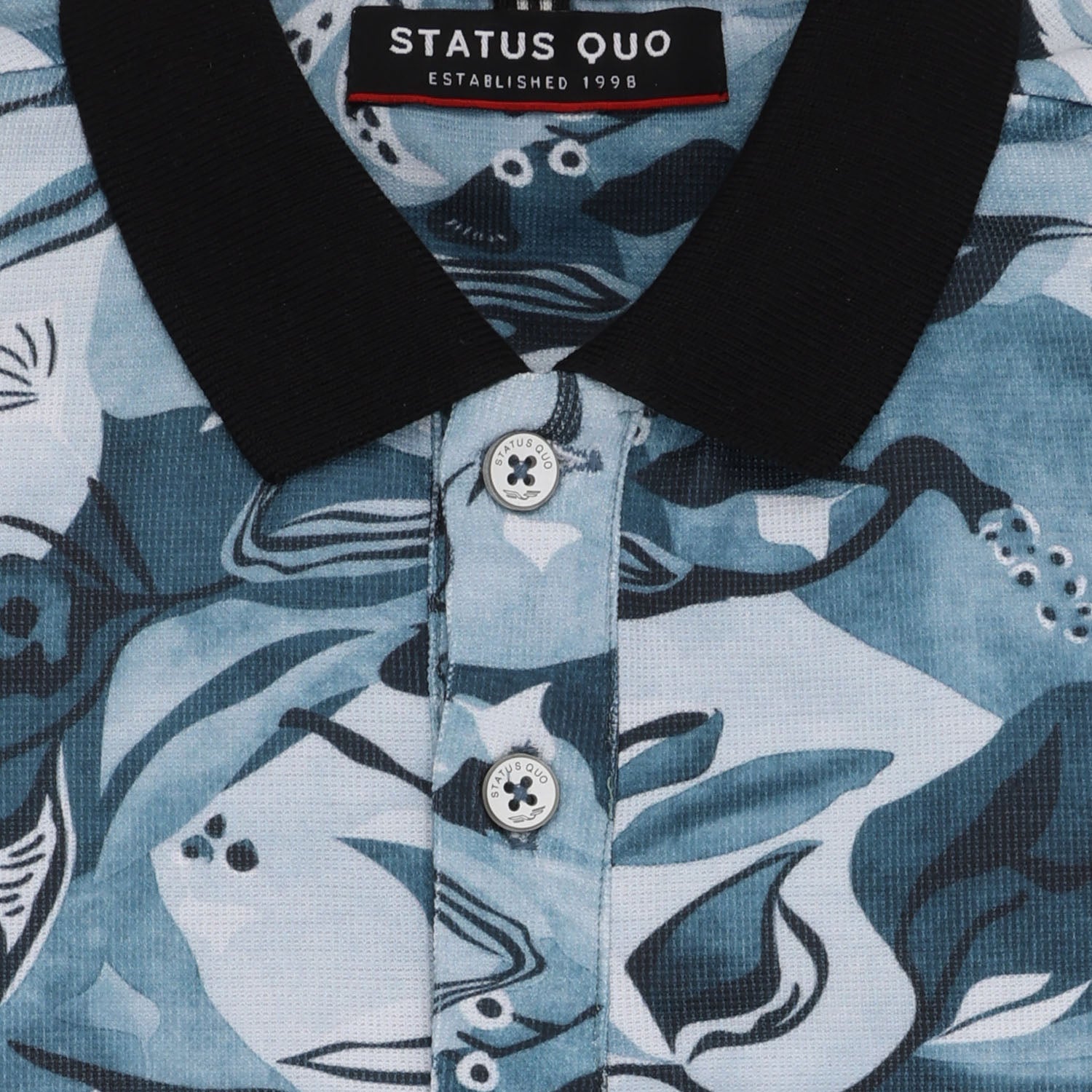 Boys All-Over Abstract Printed Polo Collar Tshirt
