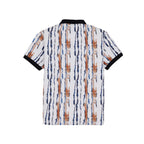 Status Quo Boys All-Over Striped Printed Polo Collar Tshirt