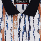 Status Quo Boys All-Over Striped Printed Polo Collar Tshirt