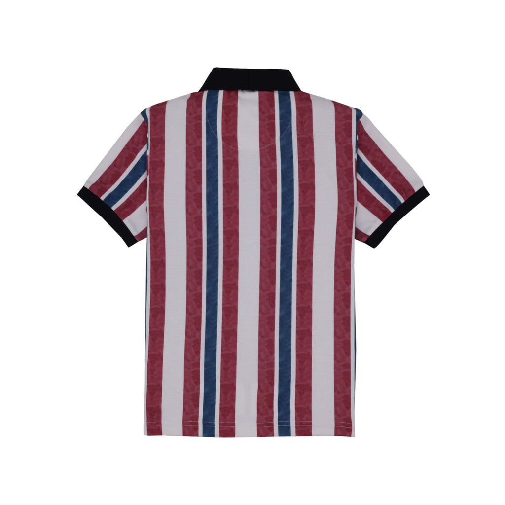 Status Quo Boys All-Over Striped Printed Polo Collar Tshirt