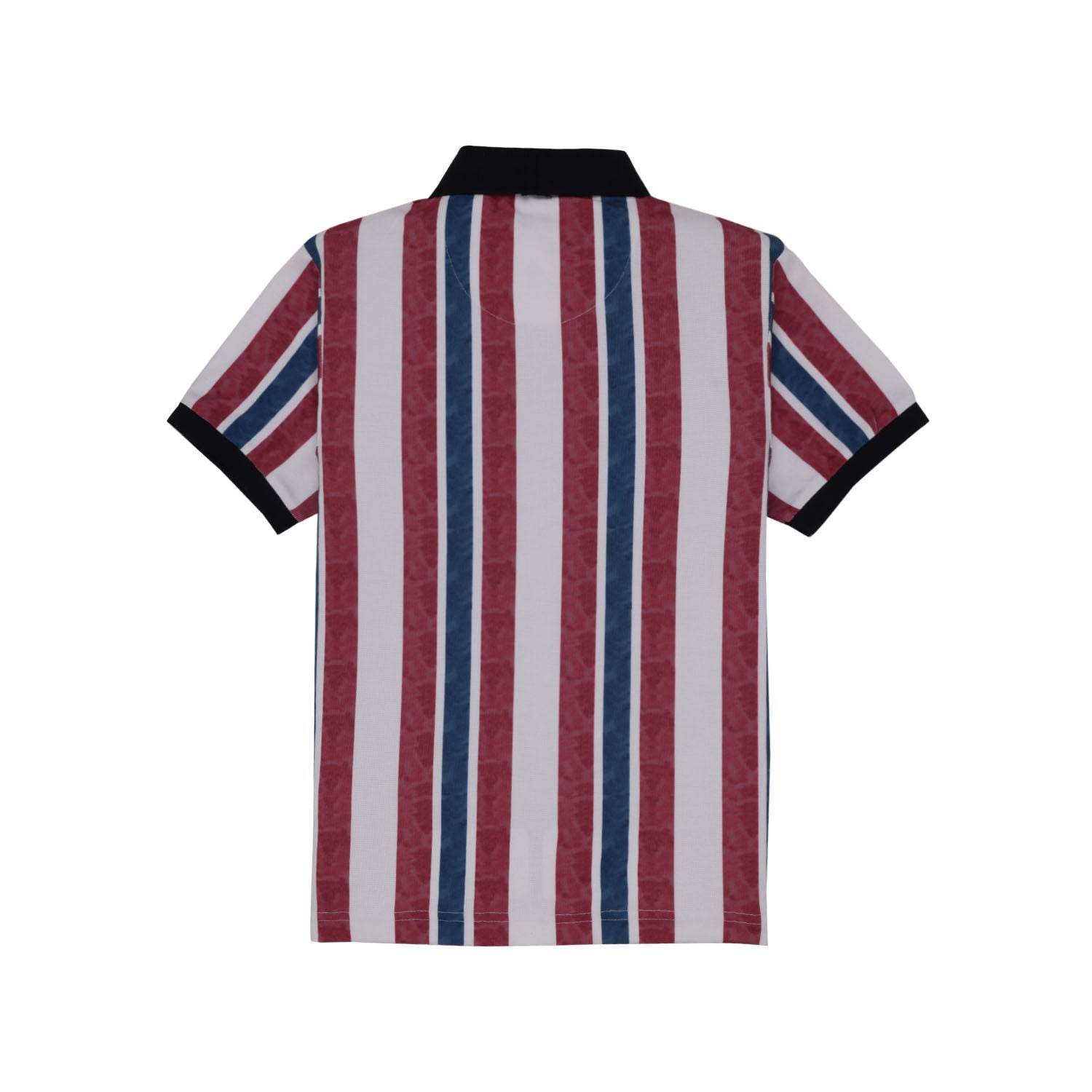 Status Quo Boys All-Over Striped Printed Polo Collar Tshirt