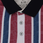 Status Quo Boys All-Over Striped Printed Polo Collar Tshirt