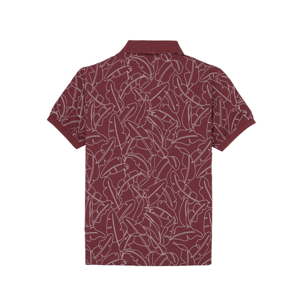 Status Quo Boys All-Over Abstract Printed Polo Collar Tshirt