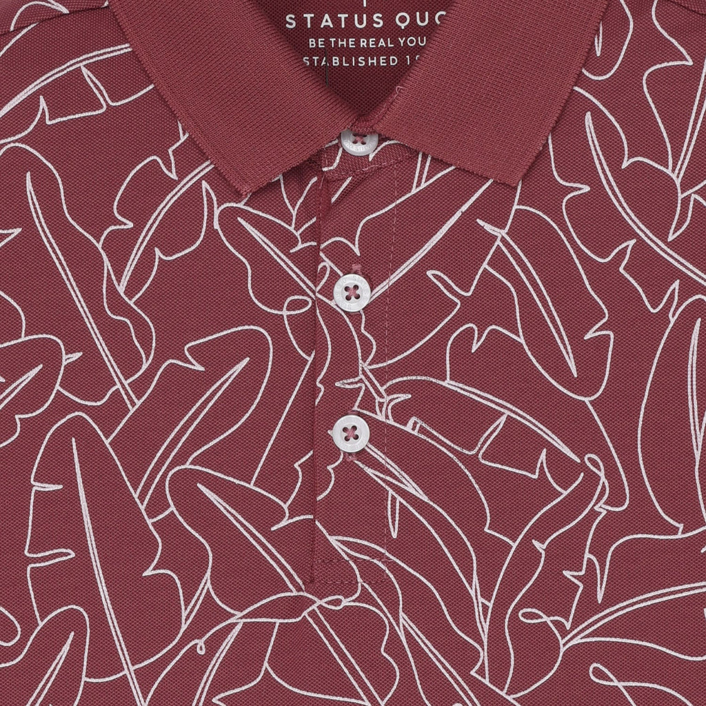Status Quo Boys All-Over Abstract Printed Polo Collar Tshirt
