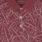 Status Quo Boys All-Over Abstract Printed Polo Collar Tshirt