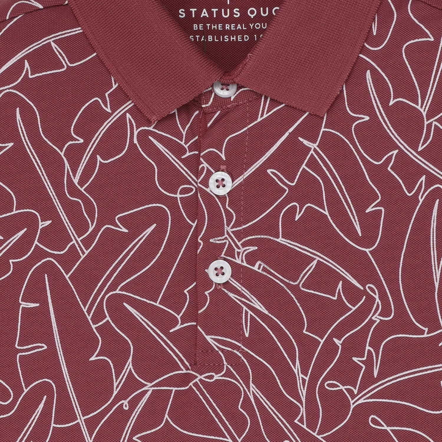 Status Quo Boys All-Over Abstract Printed Polo Collar Tshirt