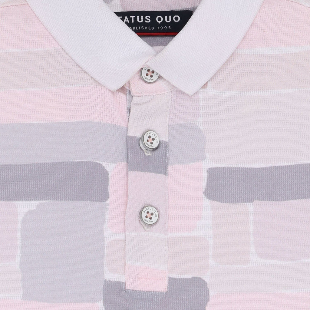 Status Quo Boys All-Over Abstract Printed Polo Collar Tshirt