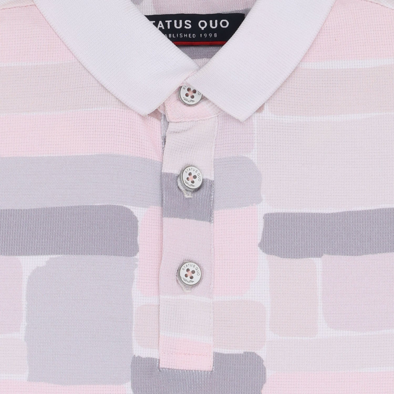 Status Quo Boys All-Over Abstract Printed Polo Collar Tshirt
