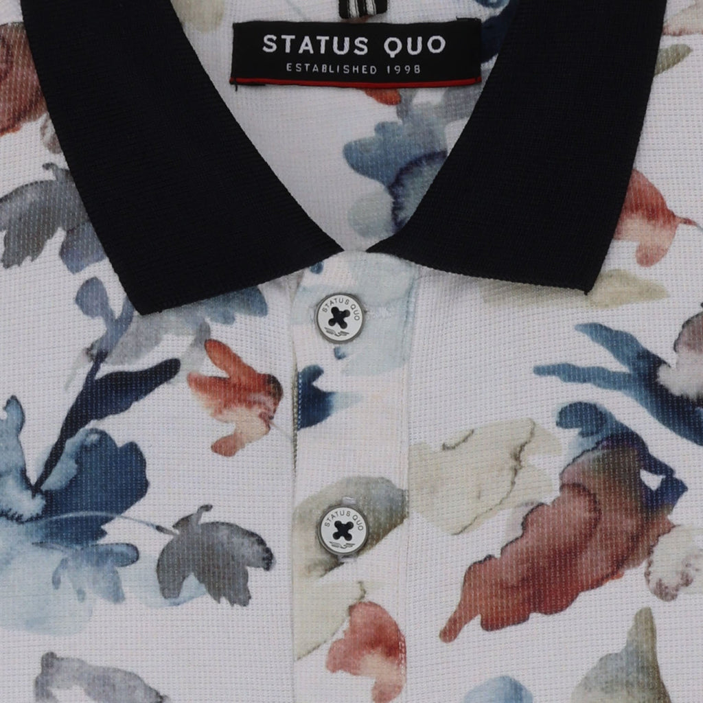 Status Quo Boys All-Over Floral Printed Polo Collar Tshirt