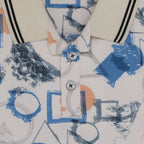 Status Quo Boys All-Over Geometric Printed Polo Collar Tshirt