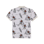 Status Quo Boys All-Over People and Places Printed Polo Collar Tshirt