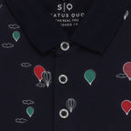 Status Quo Boys All-Over Abstract Printed Polo Collar Tshirt