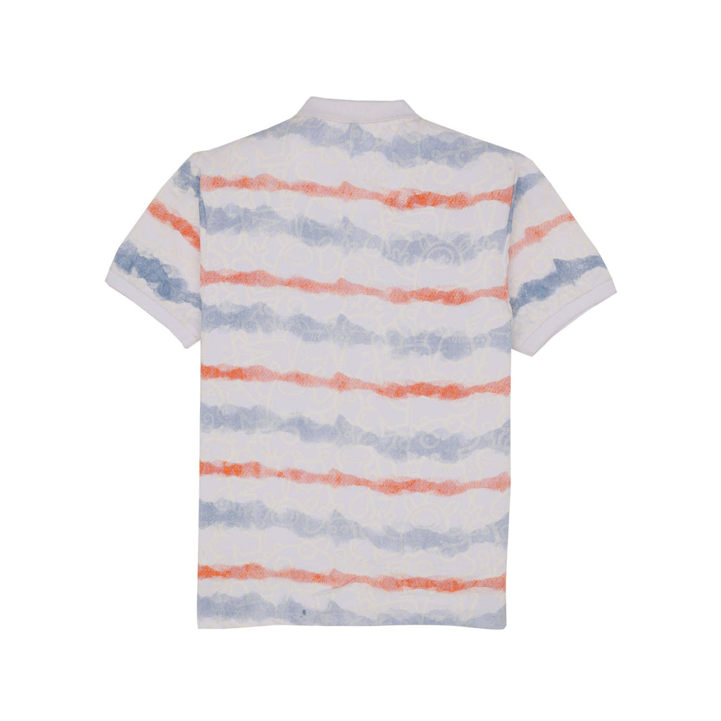 Status Quo Boys All-Over Striped Printed Polo Collar Tshirt