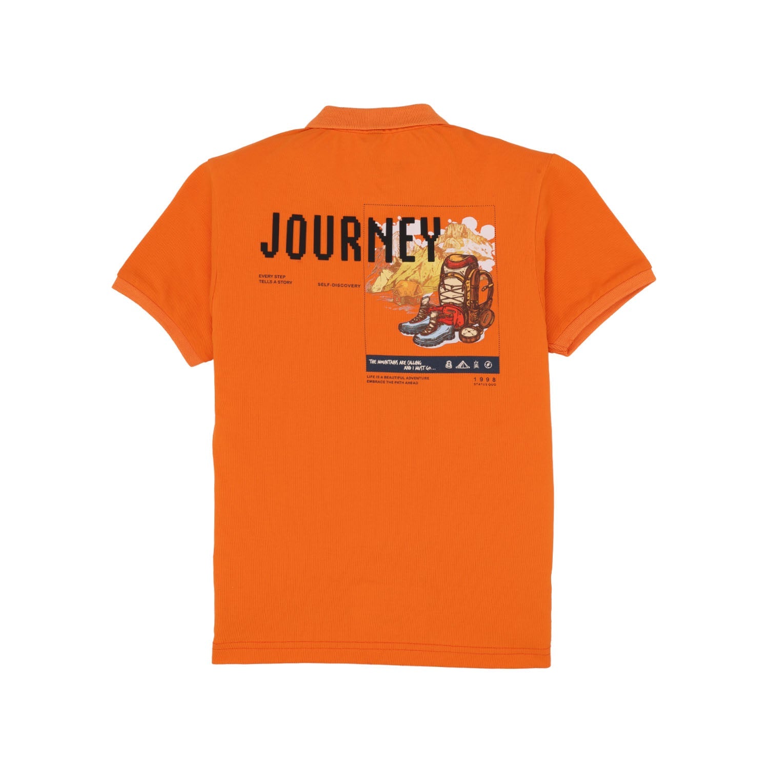 Status Quo Boys All-Over Graphic Printed Polo Collar Tshirt