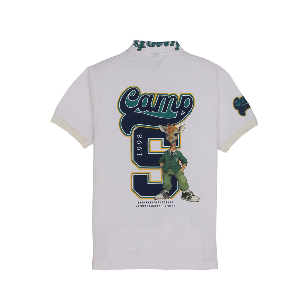 Status Quo Boys All-Over Graphic Printed Polo Collar Tshirt