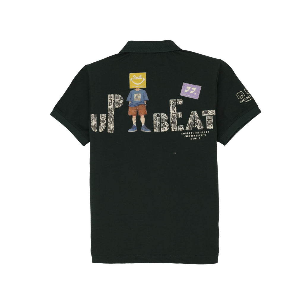 Status Quo Boys All-Over Graphic Printed Polo Collar Tshirt