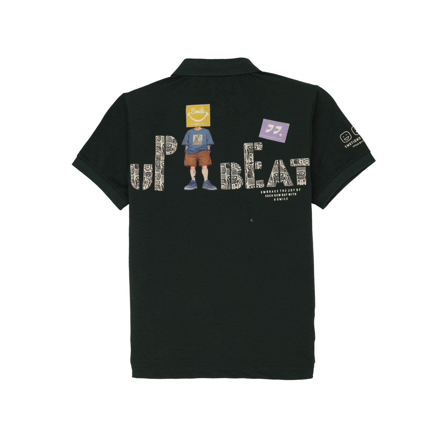 Status Quo Boys All-Over Graphic Printed Polo Collar Tshirt