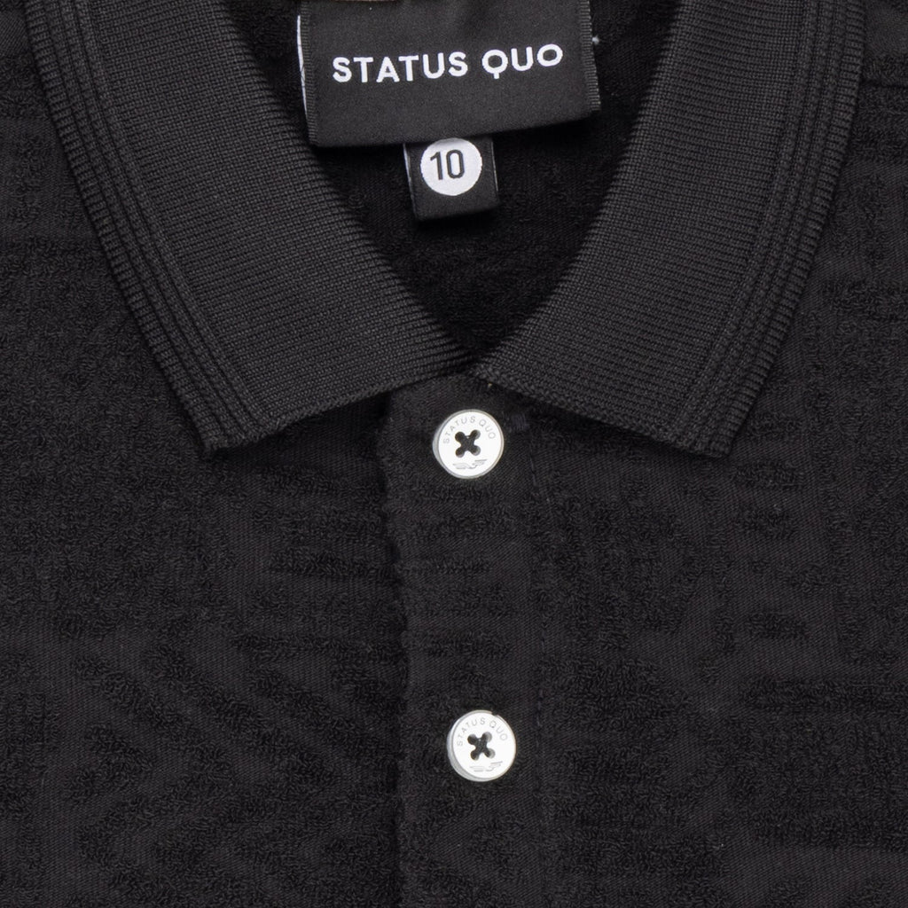 Status Quo Boys Textured Half Sleeves Polo Shirt With Button Detailing