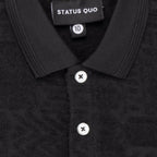 Status Quo Boys Textured Half Sleeves Polo Shirt With Button Detailing
