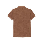 Boys Textured Half Sleeves Polo Shirt With Button Detailing