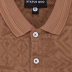 Boys Textured Half Sleeves Polo Shirt With Button Detailing