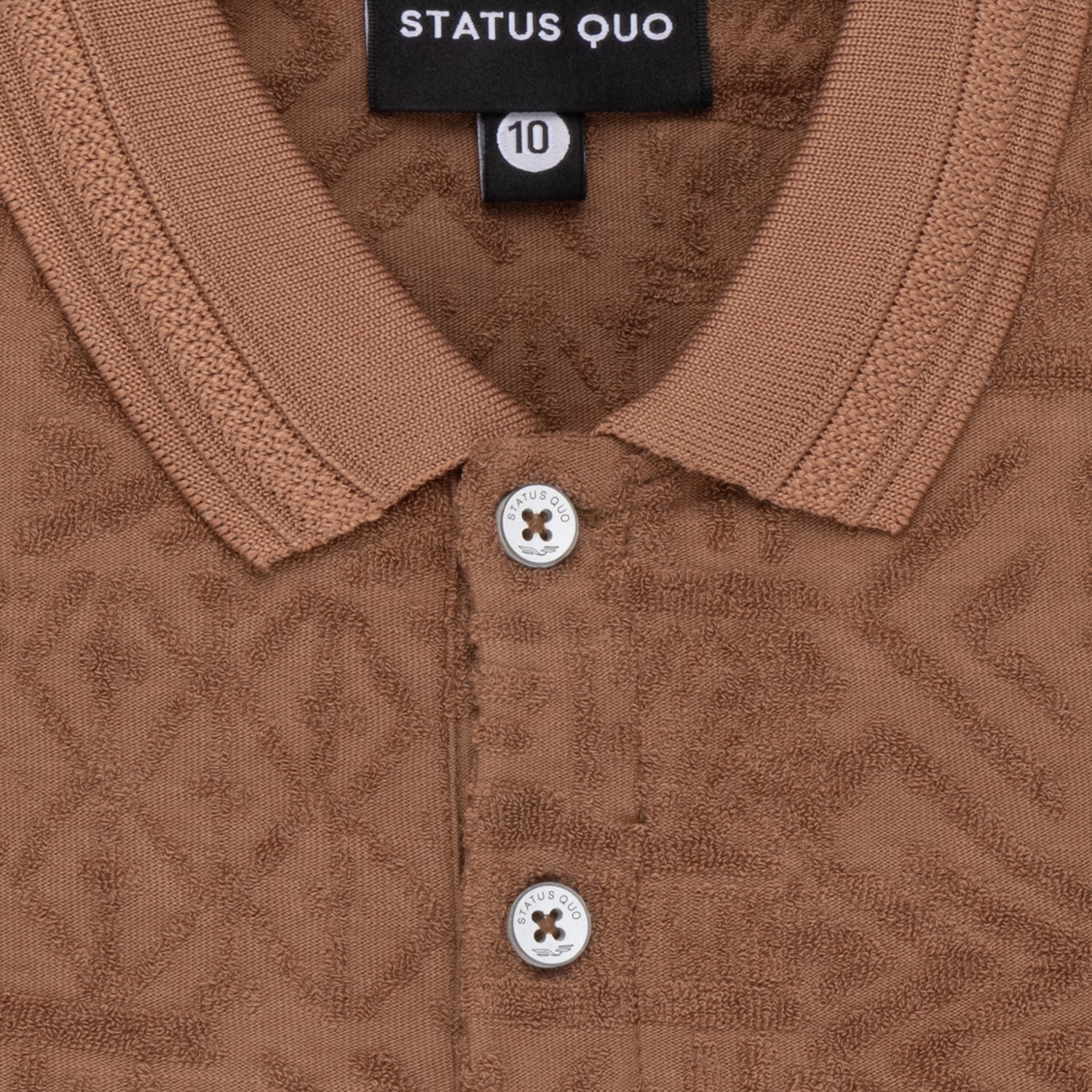 Boys Textured Half Sleeves Polo Shirt With Button Detailing