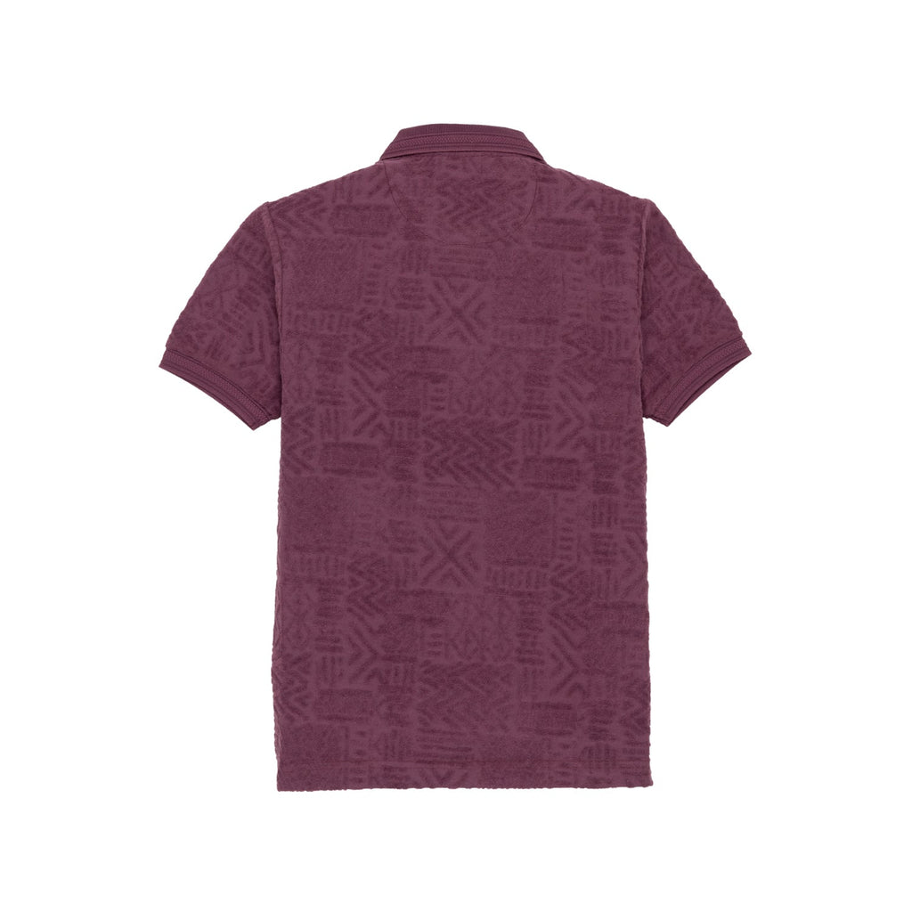 Status Quo Boys Textured Half Sleeves Polo Shirt With Button Detailing.