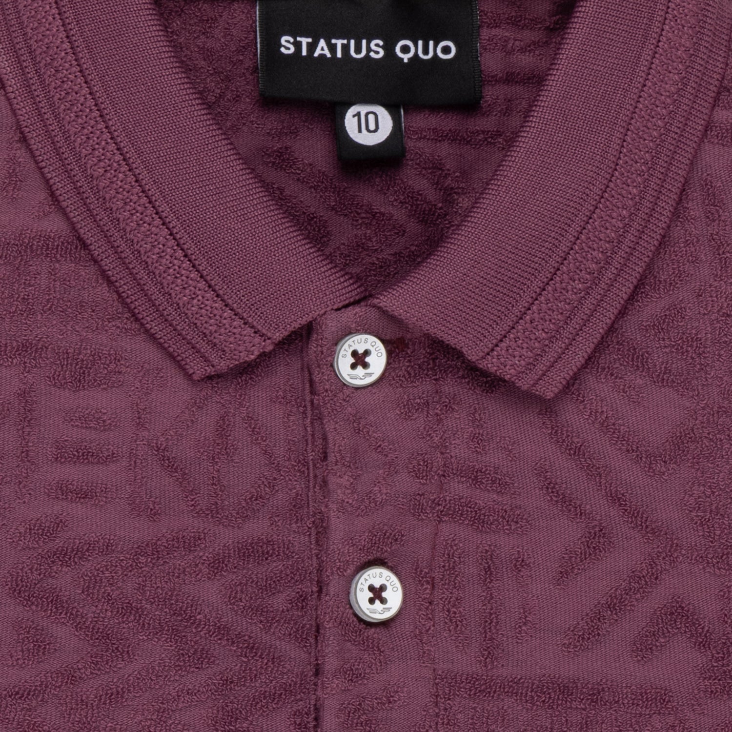Status Quo Boys Textured Half Sleeves Polo Shirt With Button Detailing.