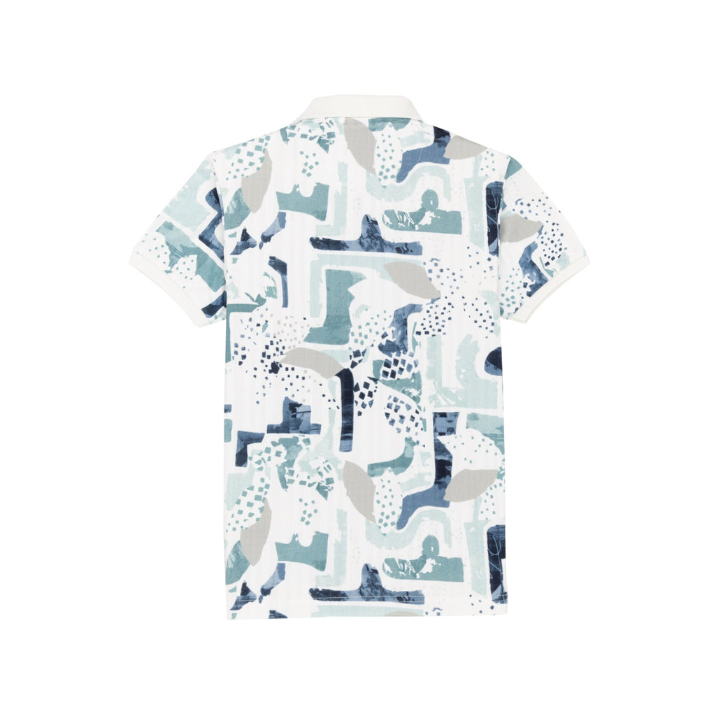 Status Quo Boys Abstract Print All-Over Polo Shirt With Contrast Collar & Half Sleeves
