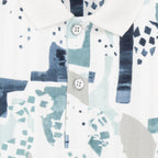 Status Quo Boys Abstract Print All-Over Polo Shirt With Contrast Collar & Half Sleeves