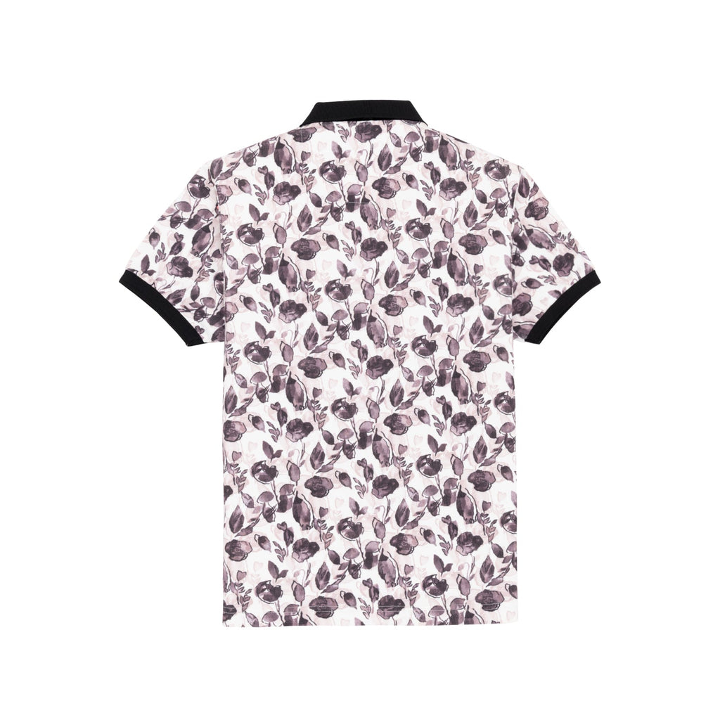 Status Quo Boys All-Over Tropical Print Polo Collar Half Sleeve T-Shirt