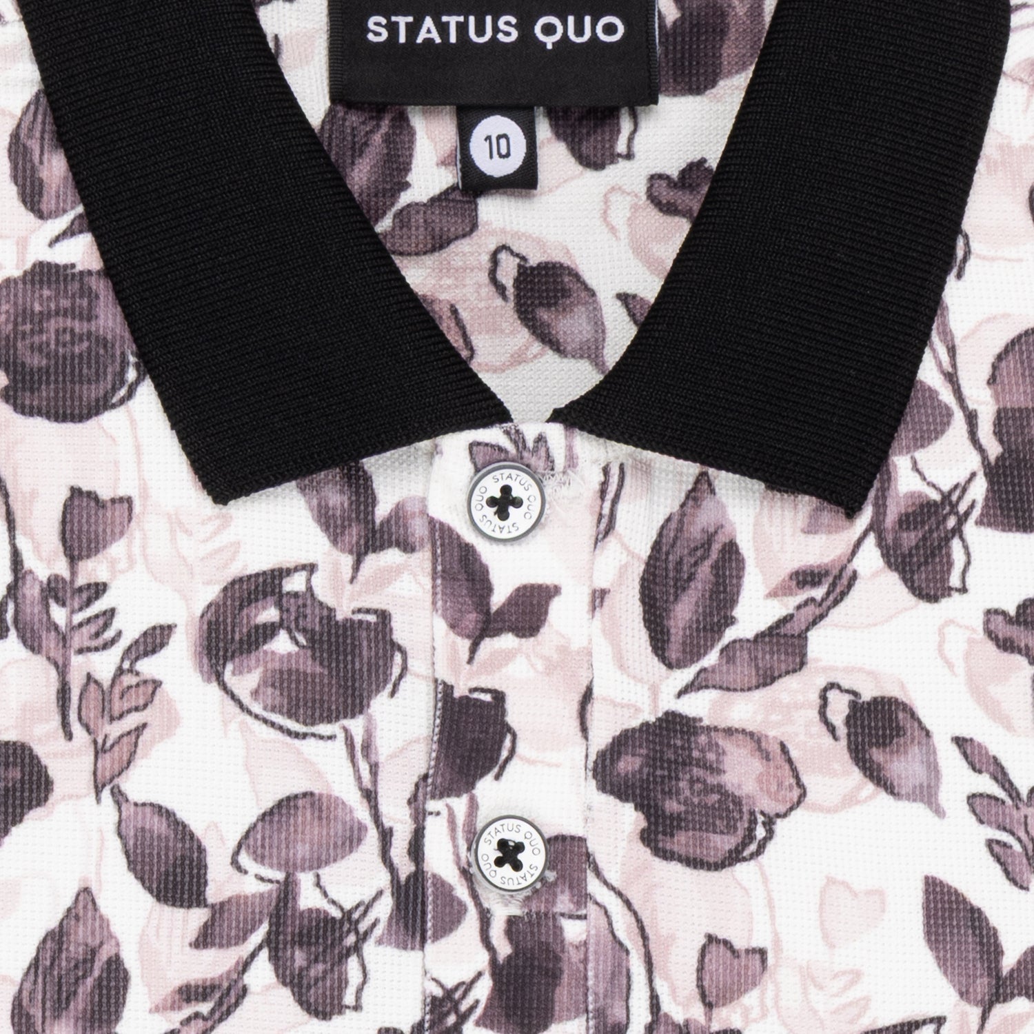Status Quo Boys All-Over Tropical Print Polo Collar Half Sleeve T-Shirt