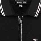 Boys Textured Solid Half Sleeves Regular Fit Polo T-Shirt With Tipping Details