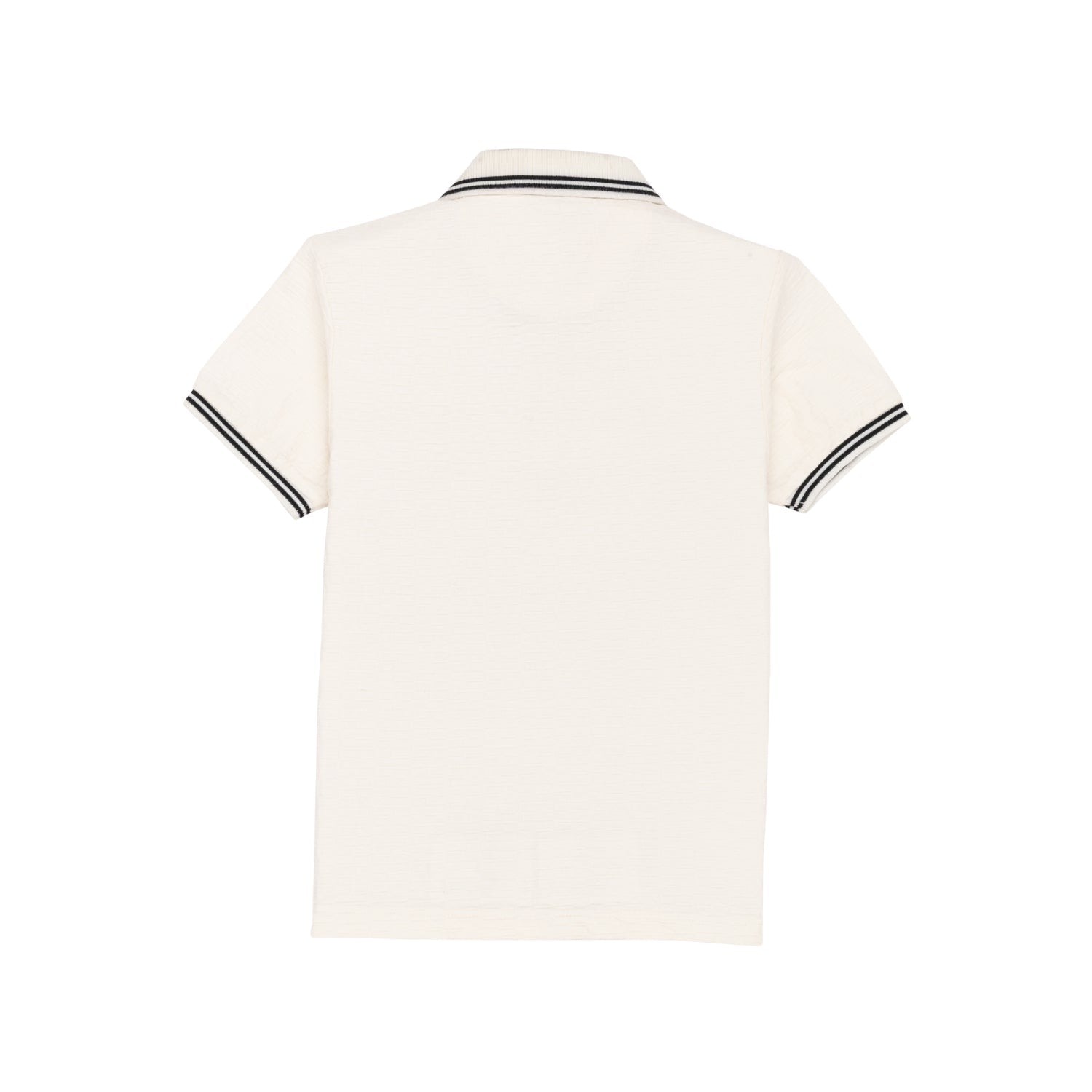 Status Quo Boys Textured Solid Half Sleeves Regular Fit Polo T-Shirt With Tipping Details