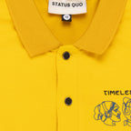 Status Quo Boys Chest Back Typography Printed Half Sleeves Regular Fit Polo T-Shirt