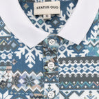 Status Quo Boys Geometric Print All-Over Half Sleeve Polo T-Shirt