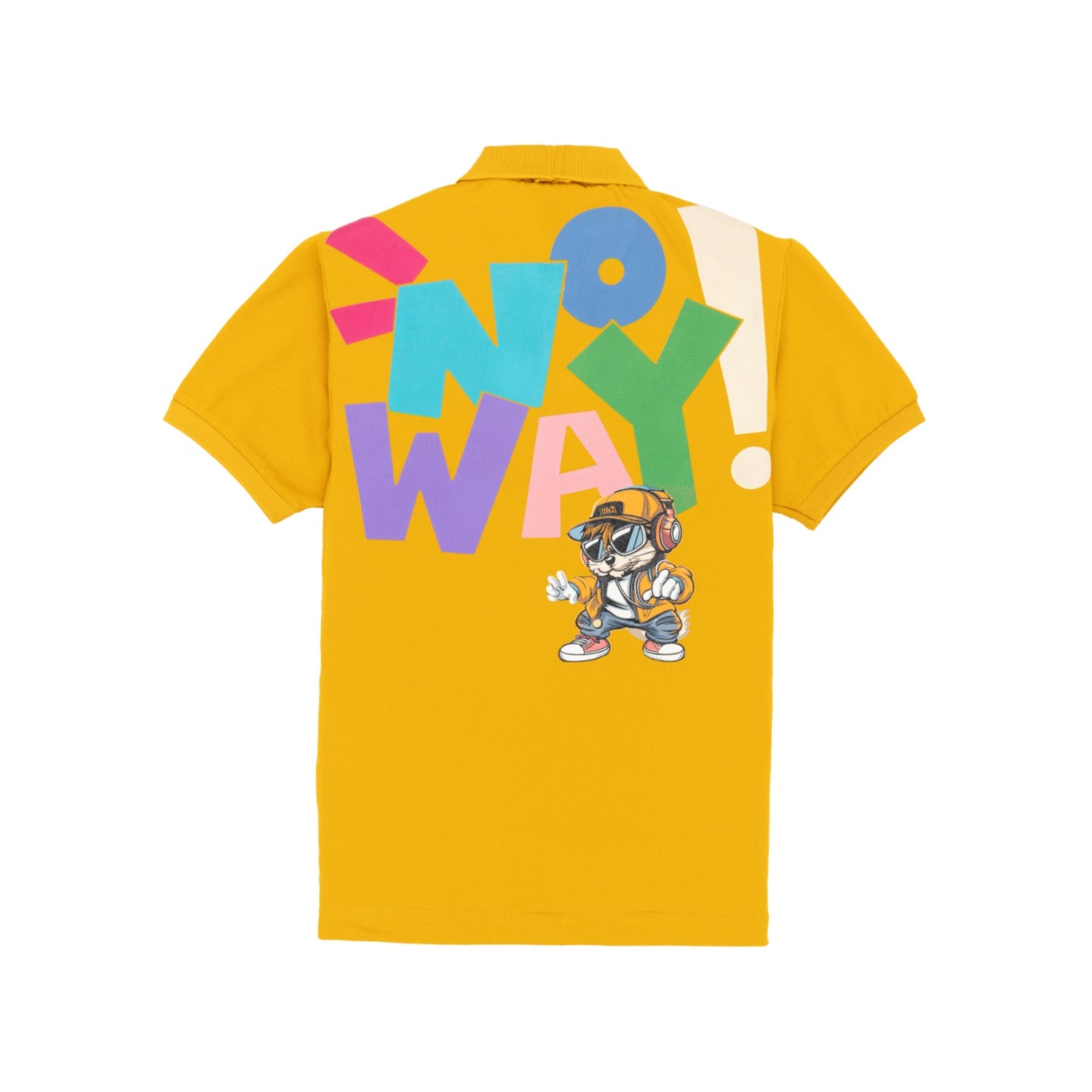 Status Quo Boys Polo Collar Half Sleeve T-Shirt With Front And Back Typography Print Secondary image