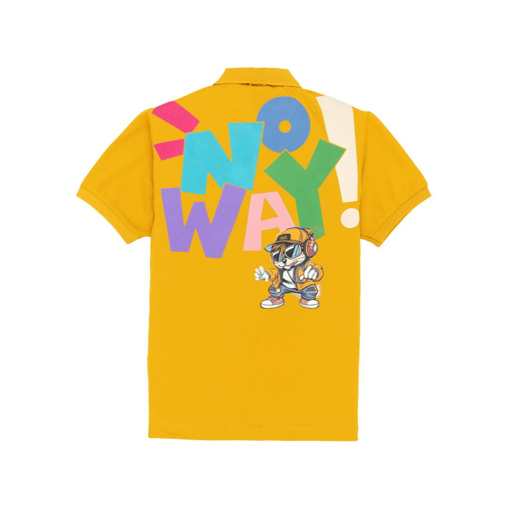 Status Quo Boys Polo Collar Half Sleeve T-Shirt With Front And Back Typography Print