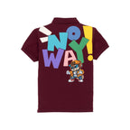 Status Quo Boys Polo Collar Half Sleeve T-Shirt With Front And Back Typography Print